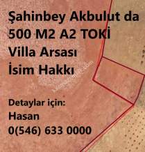 Akbulut Da 500 M2 A2 Toki Villa Arsası İsim Hakkı
