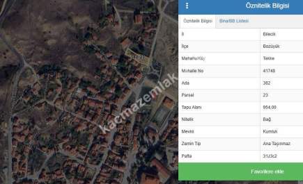 Bozüyük Tekke Mh. 954 M2 Arsa Satılık 7
