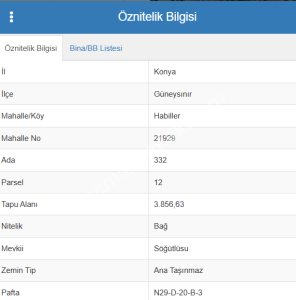Konya Güneysınır Habiller 3856 M Bağ Satılık 2