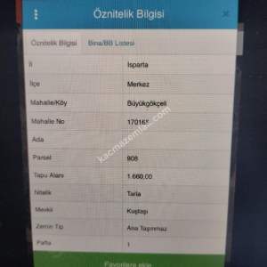 Isparta Merkez Büyükgökçeli Köyü Satılık Arsa 3