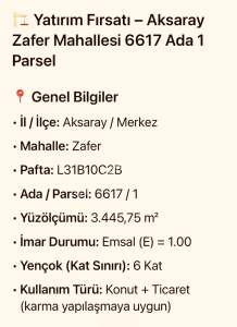 Aksaray Zafer Mahallesi Toki Satılık Arsa 2