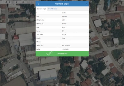 Bursa Yıldırım Vakıf Ta 288 M2 Satılık İmarlı Arsa 2