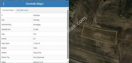 Kütahya Altıntaş Karaağaç' Da 1142 M2 Satılık Tarla 4