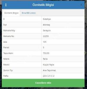 Kütahya Altıntaş Saraycık Köyü 754 M2 Sa 4