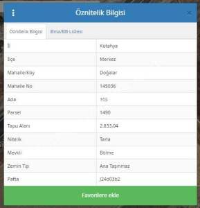 Kütahya Merkez Doğalar'da 2833M2 Satılık Tarla 6