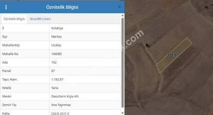 Kütahya Merkeze 13Km! Uluköyde 1.193M² Satılık Tarla 6