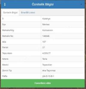 Kütahya Merkez Kızılcaören 4560M2 Satılık Tarla 6