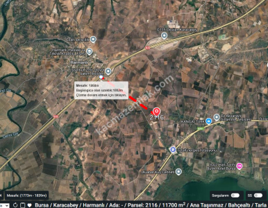 Bursa Karacabey Harmanlı Köyünde 11700M2 Satılık Tarla 9