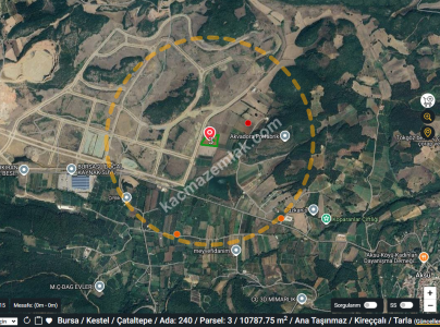 Bursa Kestel Çataltepe Sanayi Sınırında 2683 M2 Satılık 2