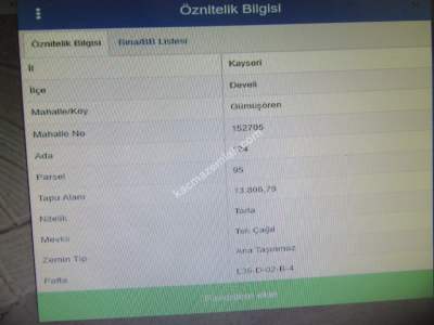 Develi Gümüşören Mah Satlık Tarla 3