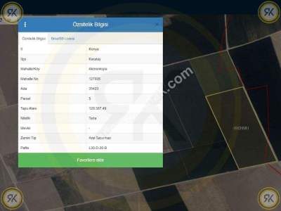 Konya-Karatay Akörenkışla'da Satılık 128.387 M² Tarla 1