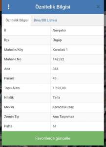 Ürgüp'te Fatih Mh Merkezde 1698 M2 Satılık Tarla/Bahçe 7