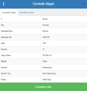 Sivas Satılık Tarla İmranlı Delice Tek Tapu 16985M2 2