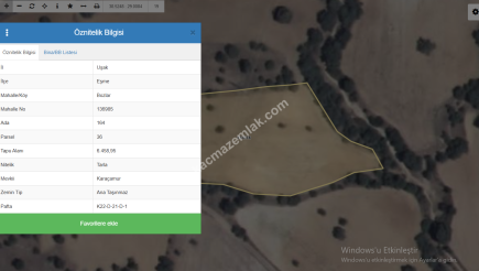Uşak Eşme Bozlar Köyünde Satılık Tarla 2