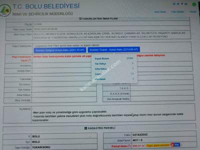 Bolu Yukarısoku Mah. Satılık 685² Ticari Arsa 2