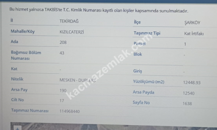 Şarköy Kızılcaterzi Kontur Sit Deniz Manzaralı Arsa 24