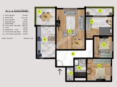 Beşikdüzü Cumhuriyette Yeni İnşaatta Satılık Daireler 7