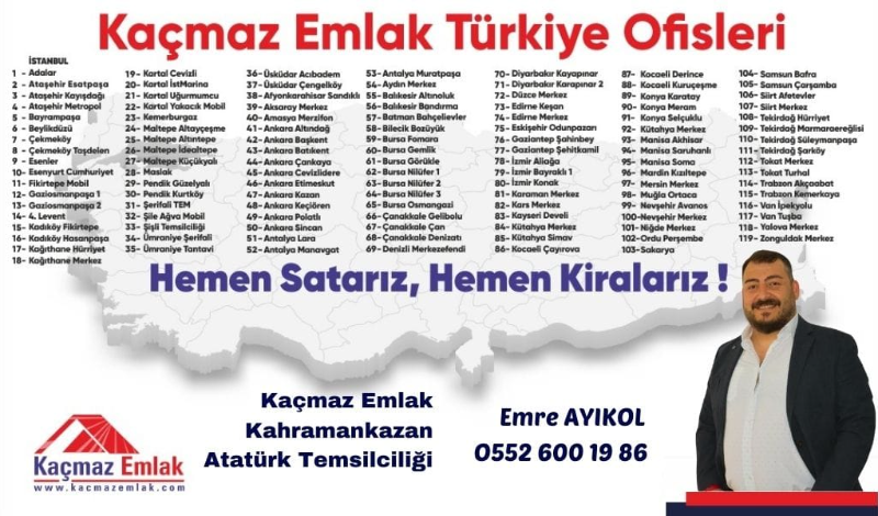 Kaçmaz Emlak Ankara Kahramankazan Atatürk Mah Temsilciliği Açıldı