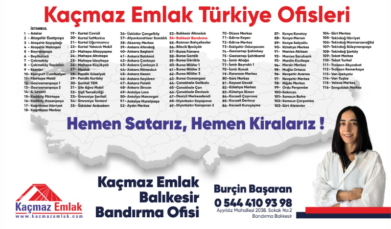 Kaçmaz Emlak Bandırma Temsilciliğimiz Açıldı !