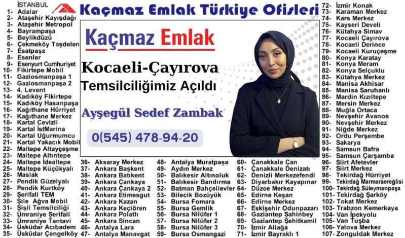 Kaçmaz Emlak Kocaeli Çayırova Temsilciliği Açıldı
